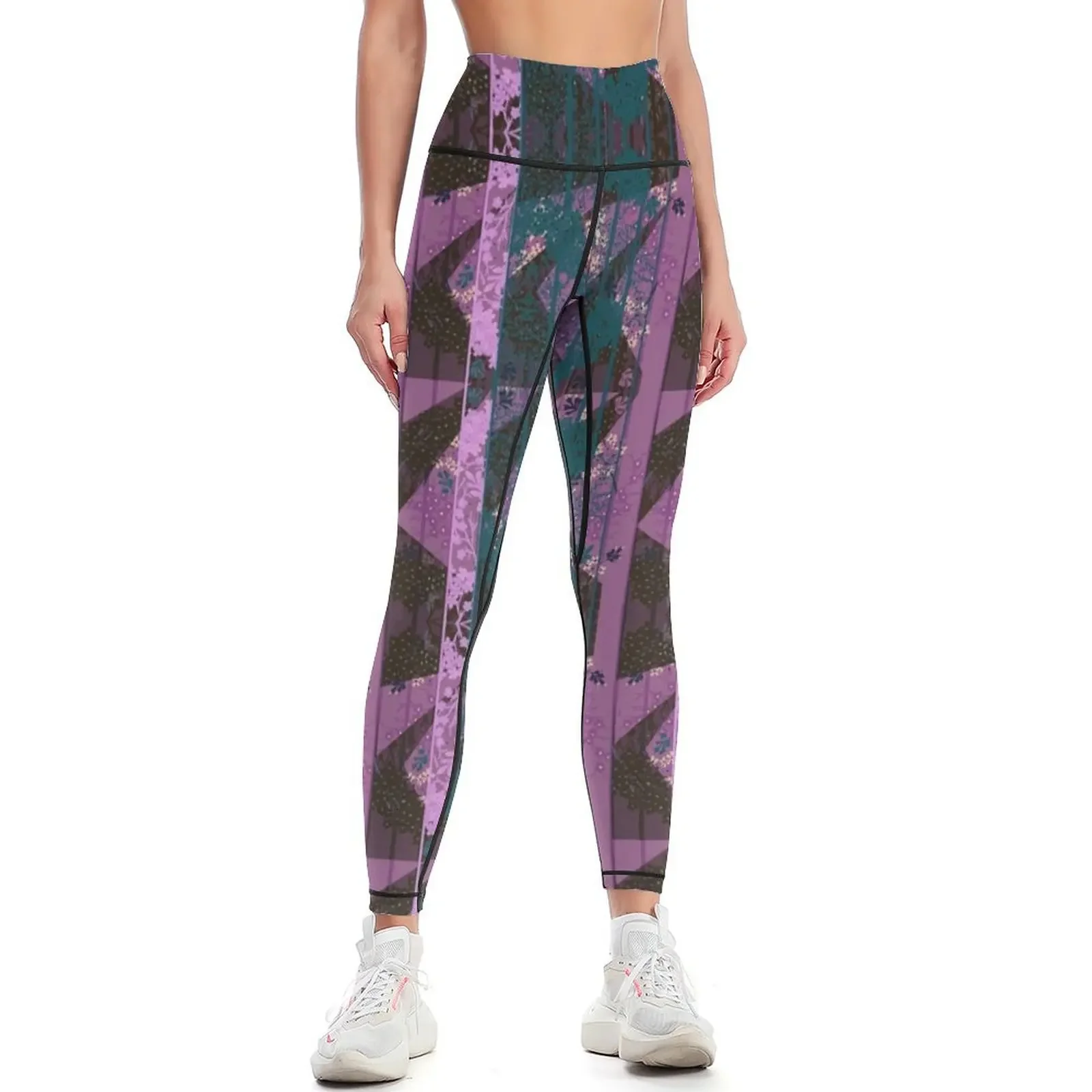 

Lilacs, Phylox in Zig Zag Abstracts By Danae Anastasiou Leggings Women's fitness sportswear gym Womens Leggings
