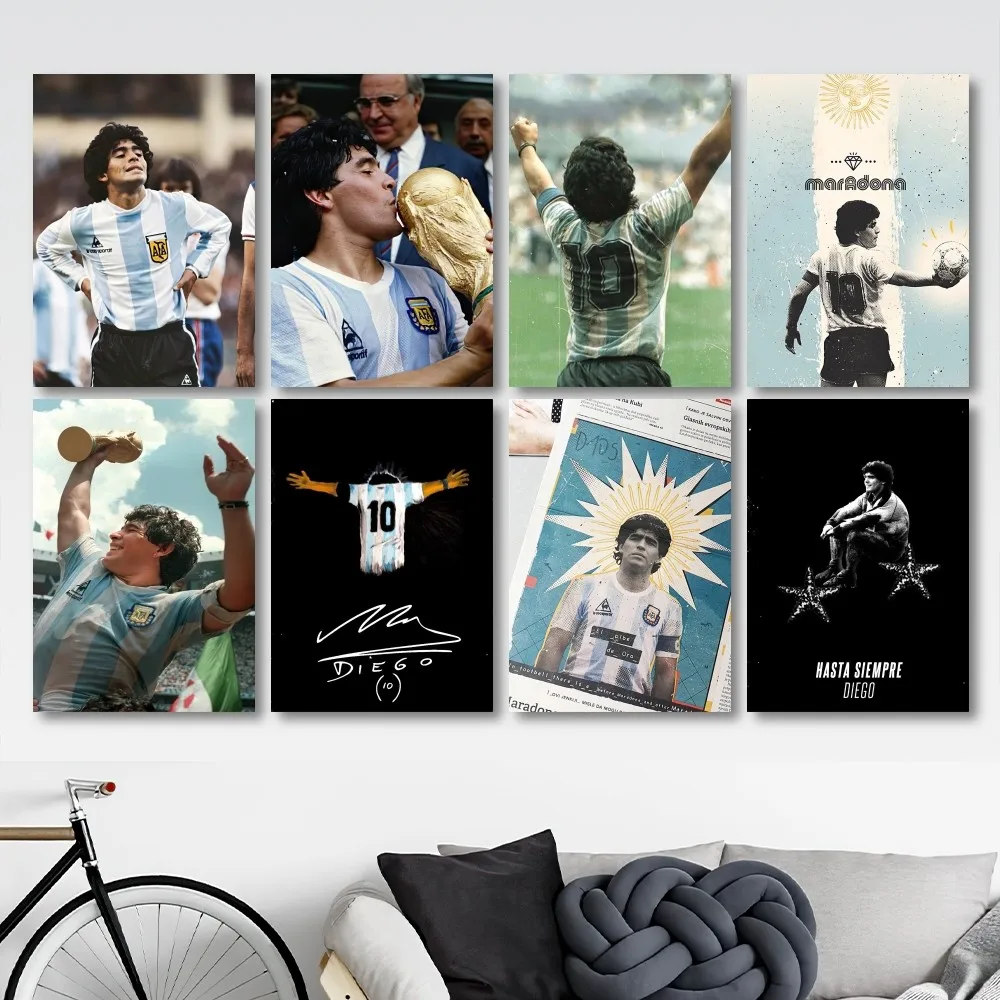 Diego Armando Maradona Poster Prints Wall Decals Sticker Pictures Living Room Home Decoration