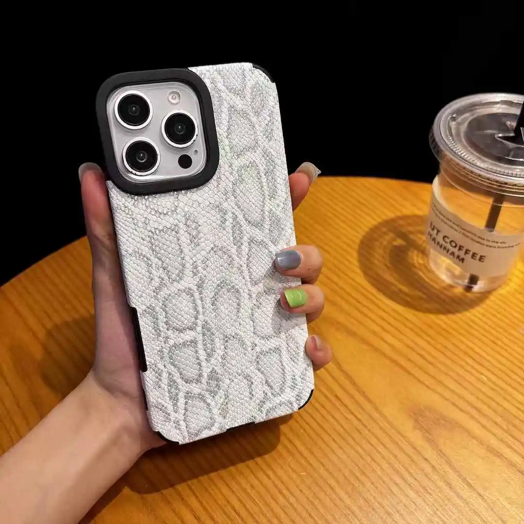 Luxury Snake Skin Grain pattern With Magsafe Case For iPhone 16 15 14 13 12 11 Pro Max Plus Soft Shell Magnetic Compatible Cover