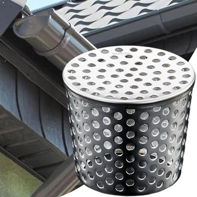 Gutter Downspout Guards Filter Strainer 304 Stainless Steel Gutter Protector Cleaner Gutter Protector Cleaner Drain Outdoor
