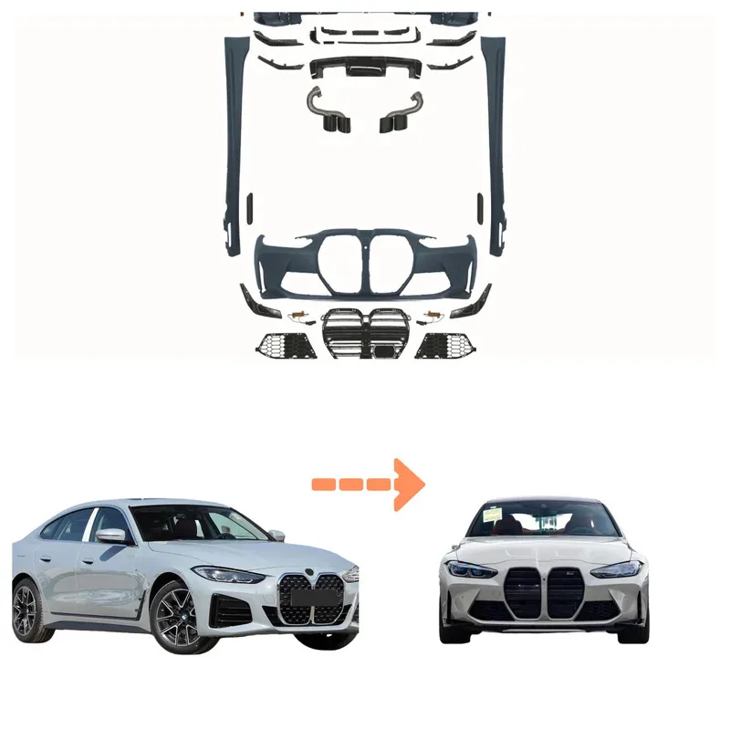 

Комплект кузова Hc для 4series 20-24 G22 G23 G26 Модифицированный для M4 Передний бампер Задний бампер Боковая юбка Решетка Капот Крыло