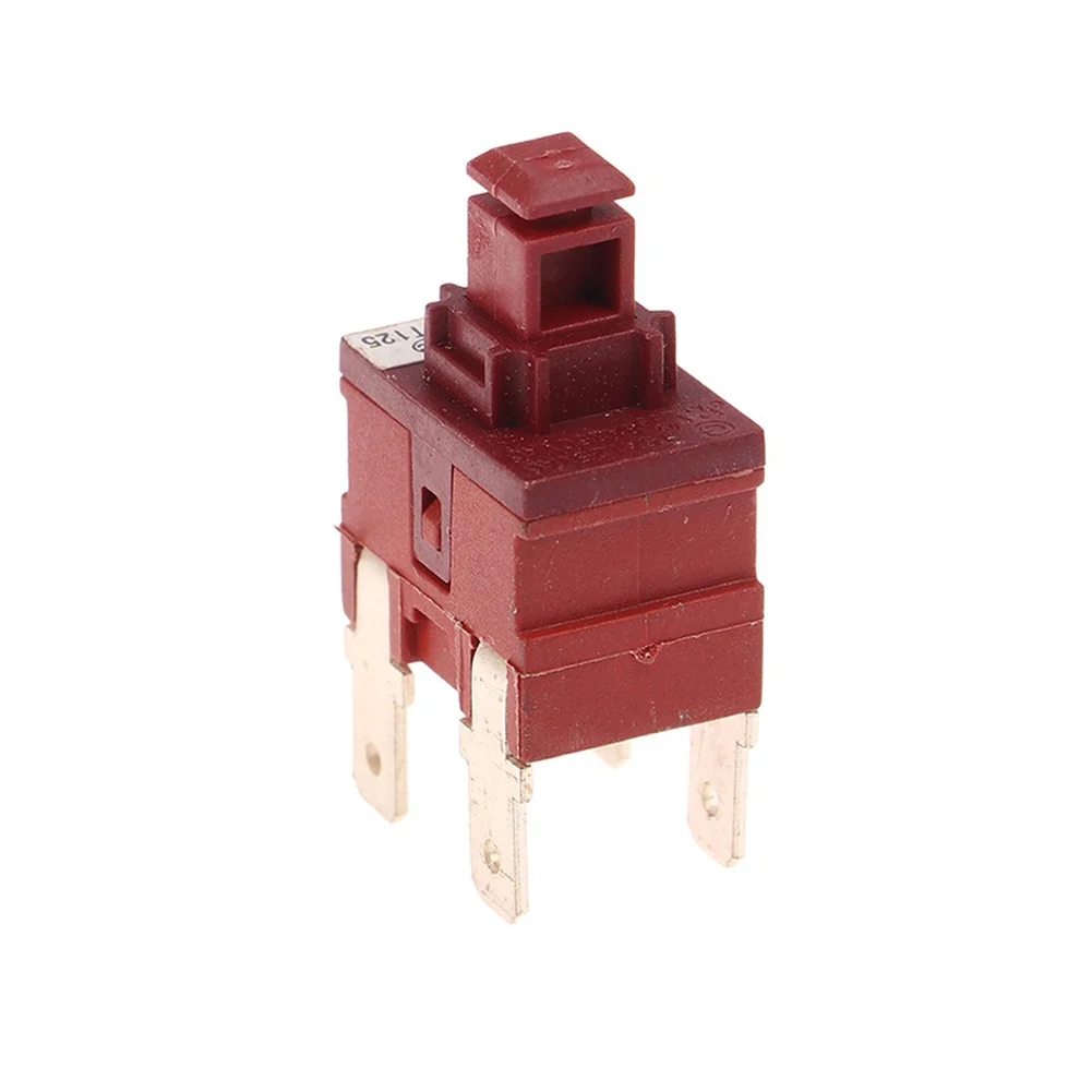 Power Switch Push Button For P12-2 8A 250VAC Self-locking For Cleaning Appliance 4-pin Dual Vacuum Cleaner Switch
