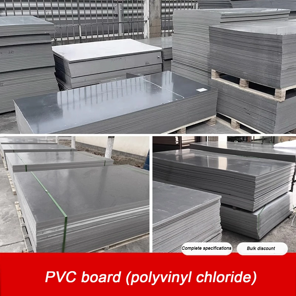 

Gray PVC Plastic Board Corrosion Resistant Hard Plate 100x200/200x200/200x300-300x400mm Thick 2-30mm Ment