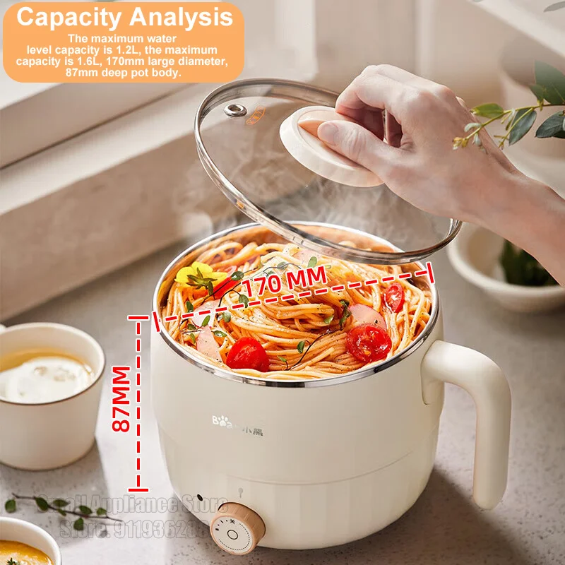 Bear Household Electric Cooker 1-2 People Hot Pot Single/Double Layer Mini Non-stick Pan Multifunction Electric Rice Cooker 220V