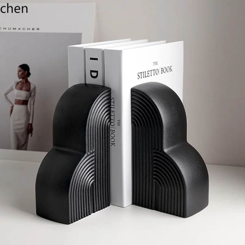CZ Chinese-style bookend ornaments, high-end wine cabinet, living room entrance bookcase, ceramic desktop book stand