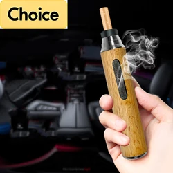 Portable Car Ashtray Mini Car Ashtray Anti Soot-flying Cigarette Cover Anti-ash Luxury Wood Cigarette Holder for Smoking Gift