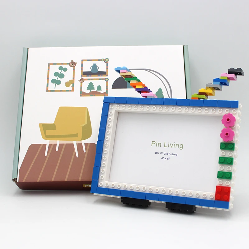 Pinliving DIY Spacetime TV Building Block Photo Frame Set الأطفال إطار الصورة الطفل اليدوية النشاط هدية #3