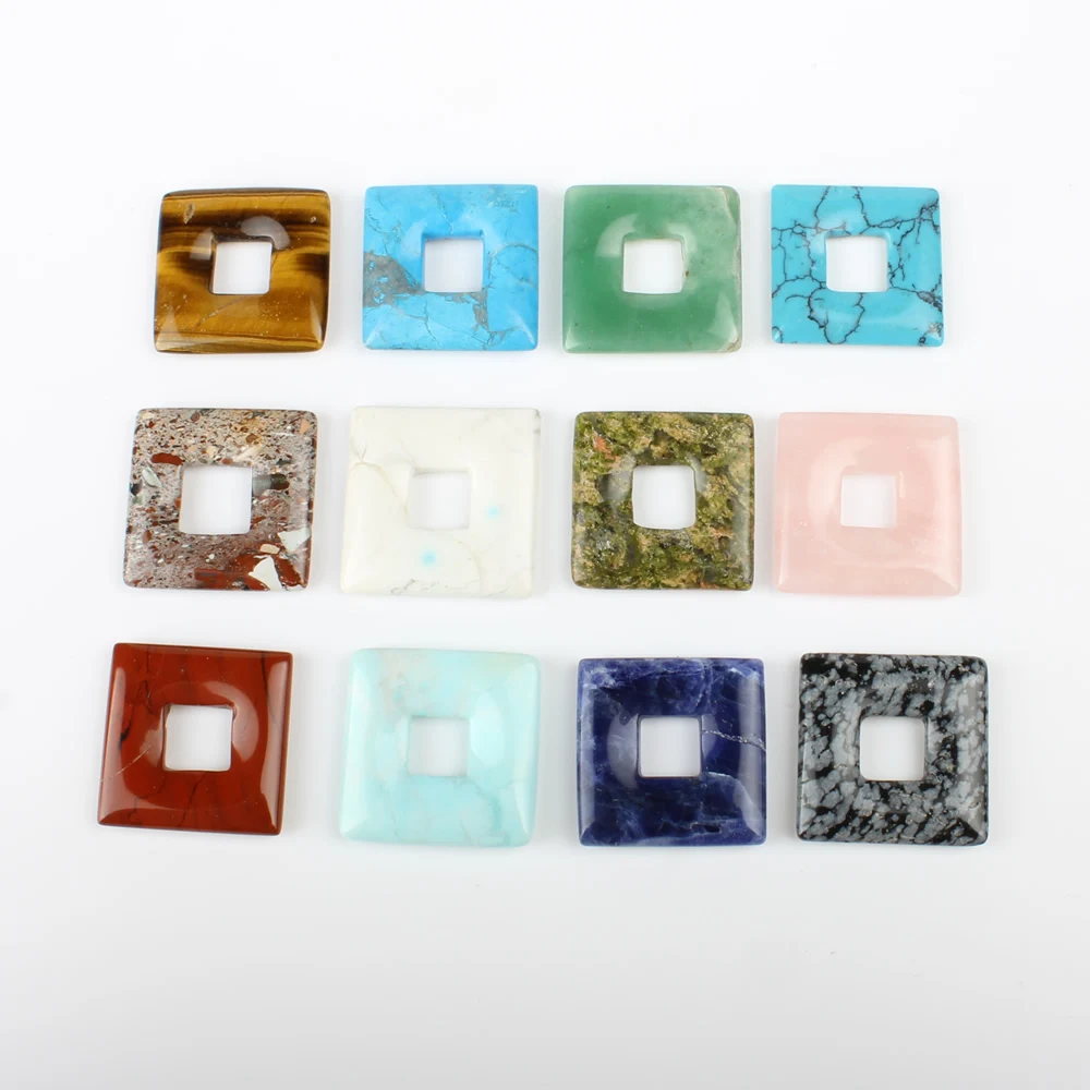 

2pcs / bag natural stone 28 * 5mm square center hole color pendant star jewelry making DIY necklace earring jewelry accessories