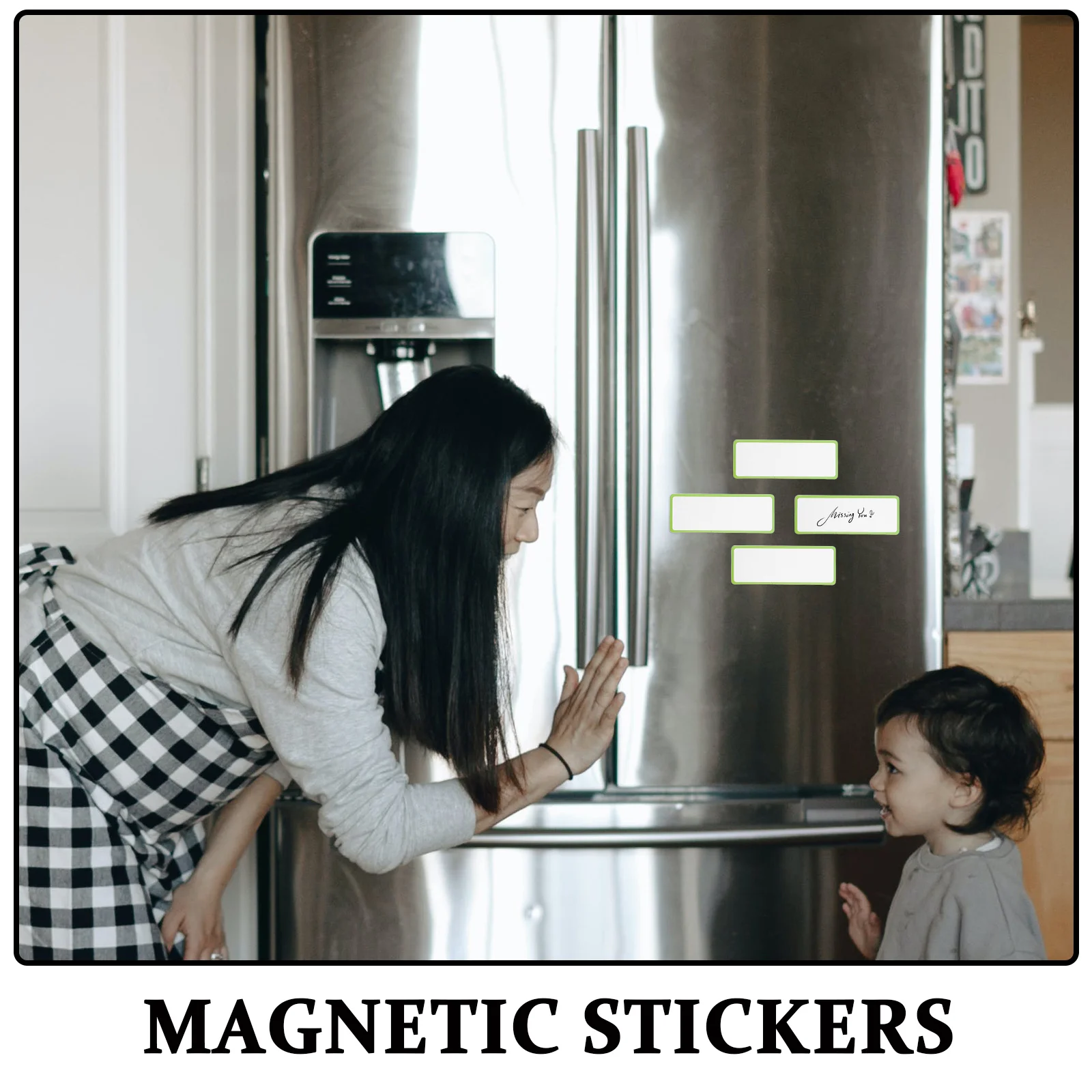 54pcs Reusable Magnetic Dry Erase Labels Waterproof Writable Colorful Border For Classroom Home Office Garage Refrigerator