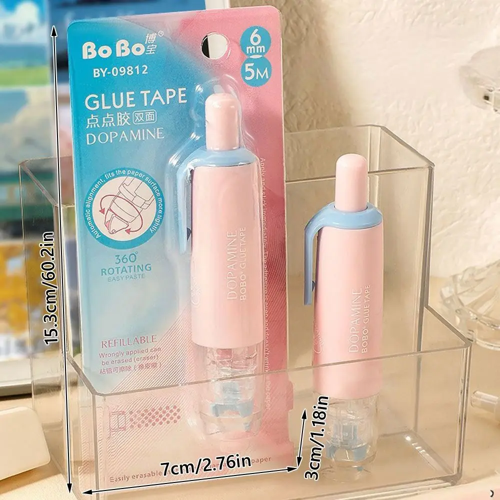 360度回転ヘッドドットグルーテープ大容量DIYスクラップブッキング両面粘着テーププレスグルーテープペン使用
