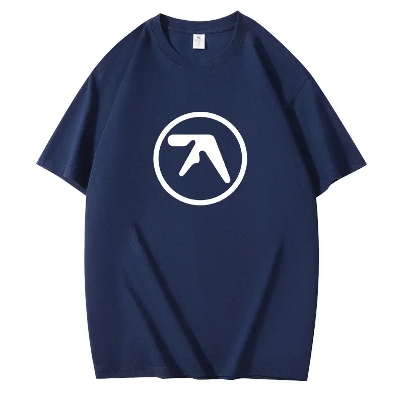 2024 Male Funny Present Fashion Aphex Twin Short Sleeves Men\'s Black T-Shirt Men T Shirt Print Cotton Short Sleeve T-shirt