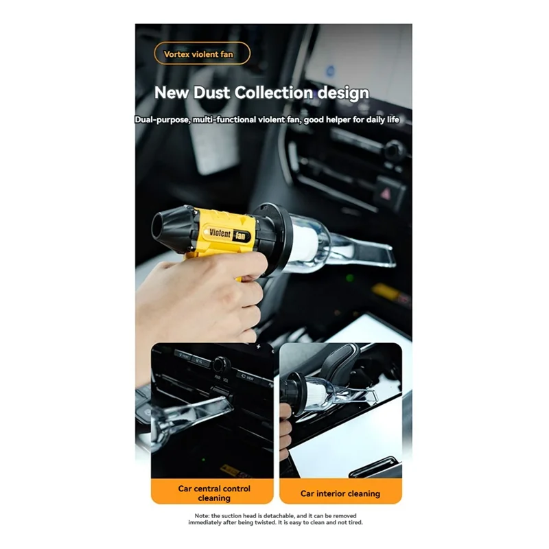 ABVI-Mini Turbo Jet Fan Rechargeable Brushless Motor 110000RPM Speed Vacuum Cleaner For Computer Keyboard Outdoor Car Home