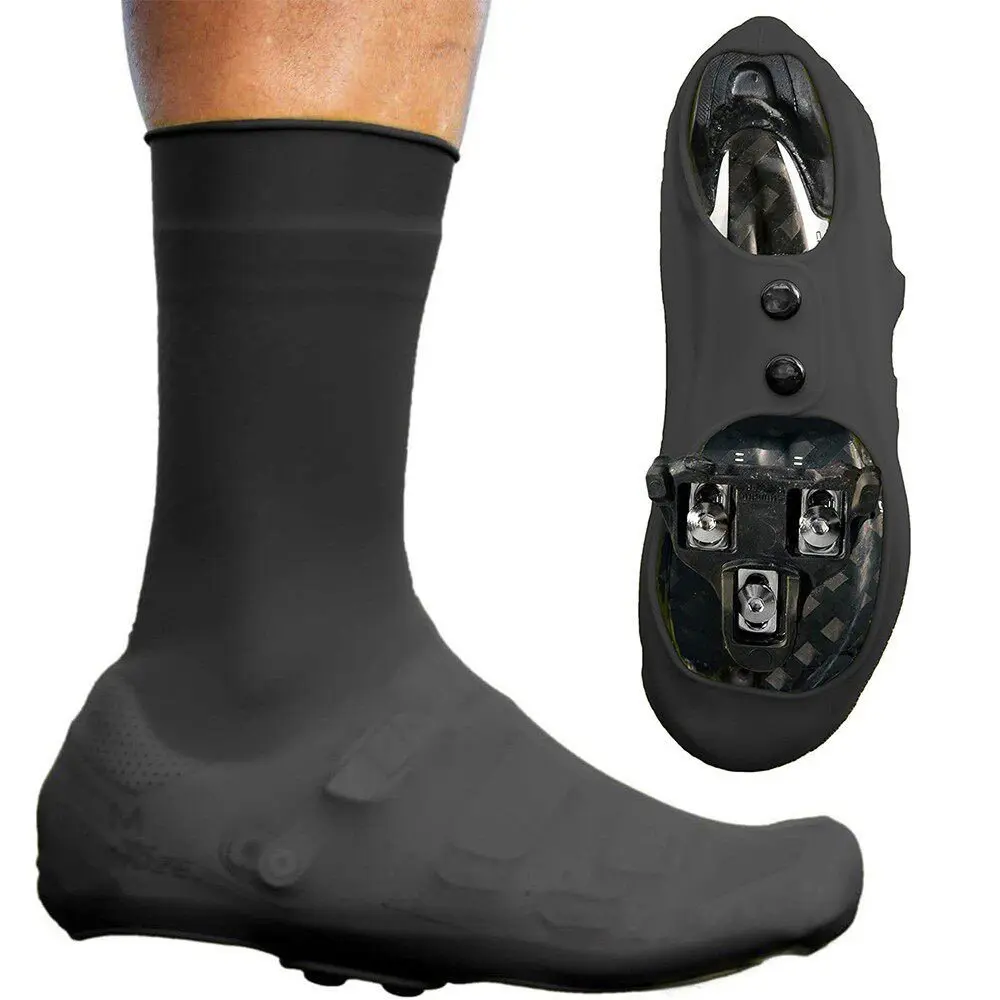 Aero Silicone Road Bike Shoe Covers Waterproof Windproof Cycling Cleat Buckle Protectors for Compatible Racing Gear