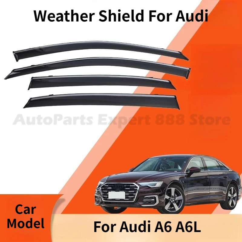 

Modification Parts Weather Shield For Audi A6 A6L Window Visor Rain Guard Deflector Windshield Rain Eyebrow Awning Trim