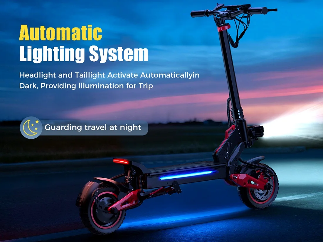 

11 inch beach off-road electric scooter 1600W48V18AH lithium battery rear wheel drive intelligent folding mini electric scooter