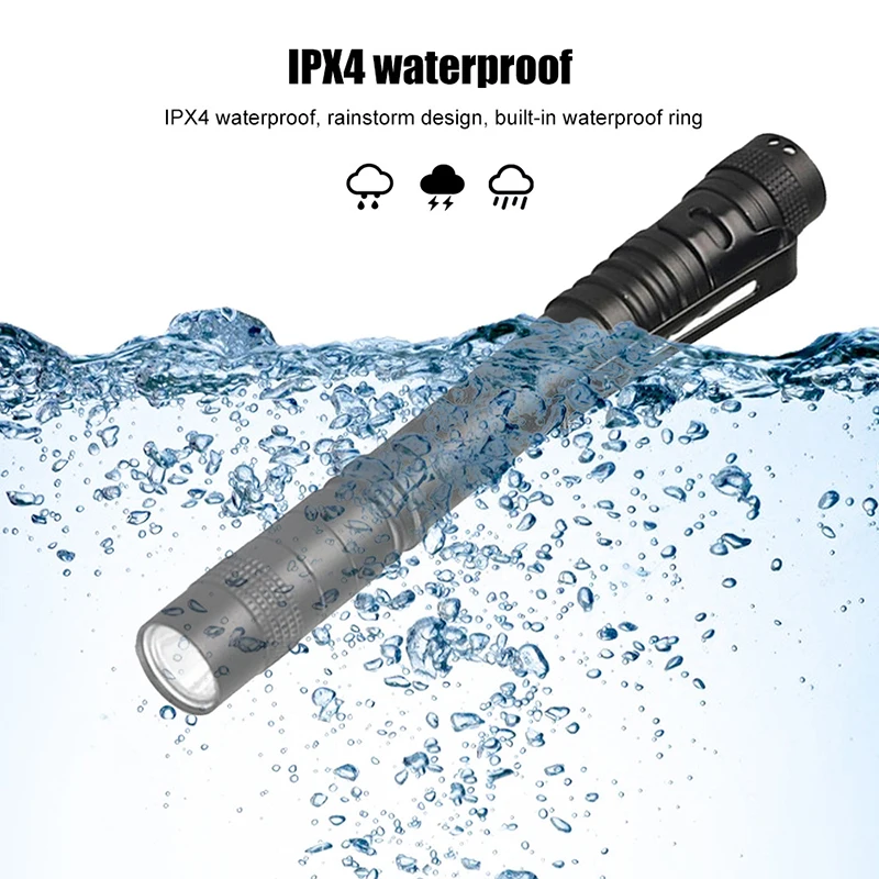 Mini LED Flashlight Pocket Pen Light Portable 1000 Lumens Waterproof Torch Using AAA Battery For Medical Outdoor Emergency Lamp