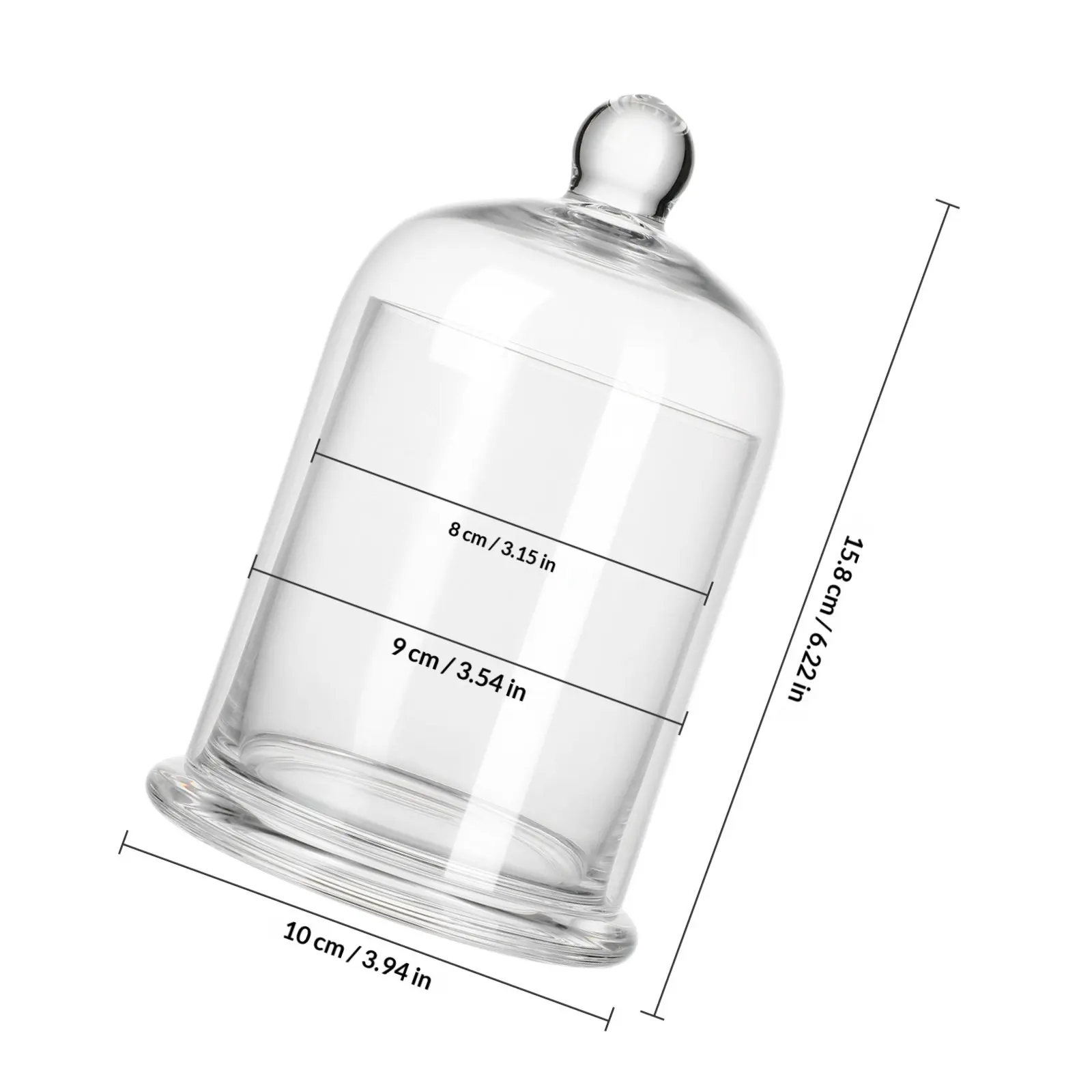 Glass Bell Jar Holder 2 Sets Decorative Display Cup for Home Wedding Party Anniversary Table Decor