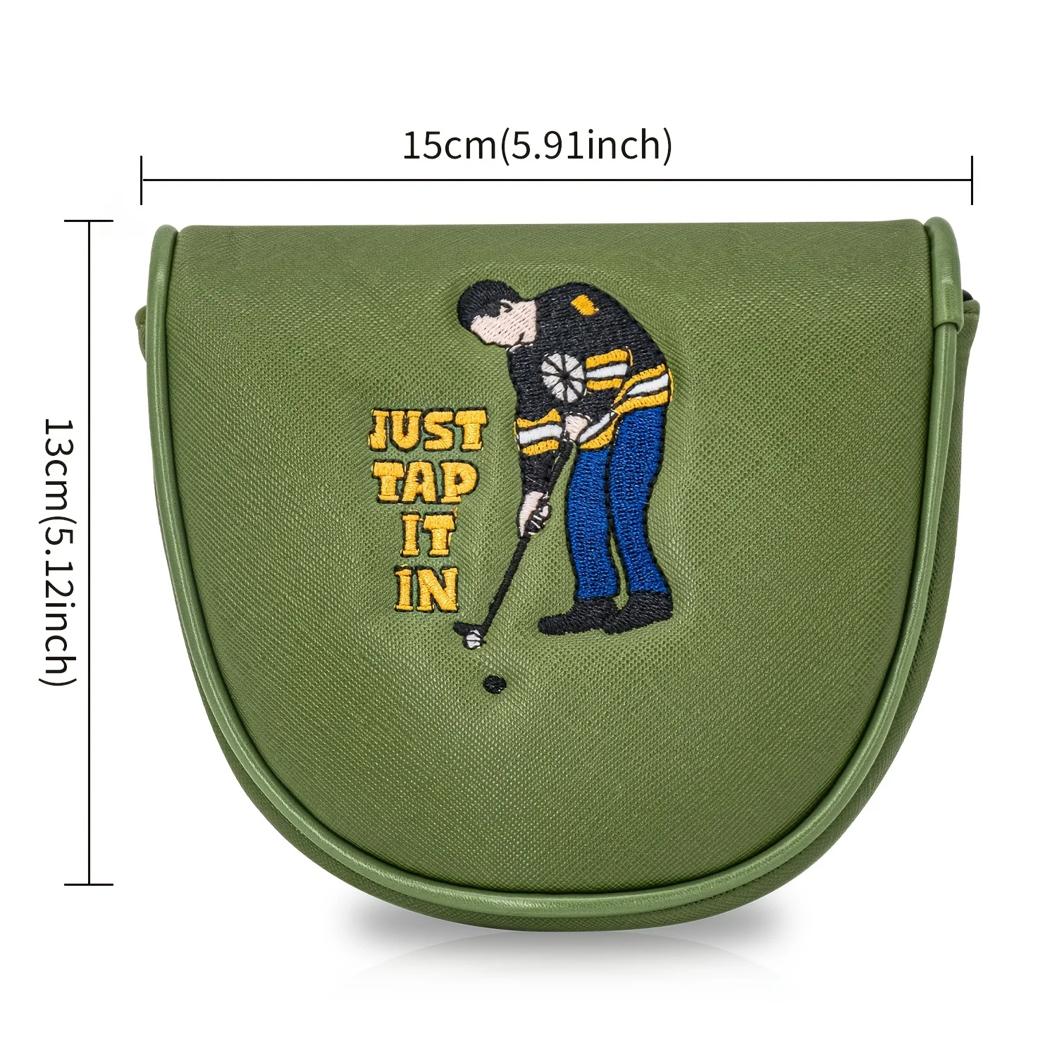 1pc Playing Golf Alone Design Golf Club Head Cover, Golf Putter Head Cover, Golf Semi-Circular Putter Head Cover view 6