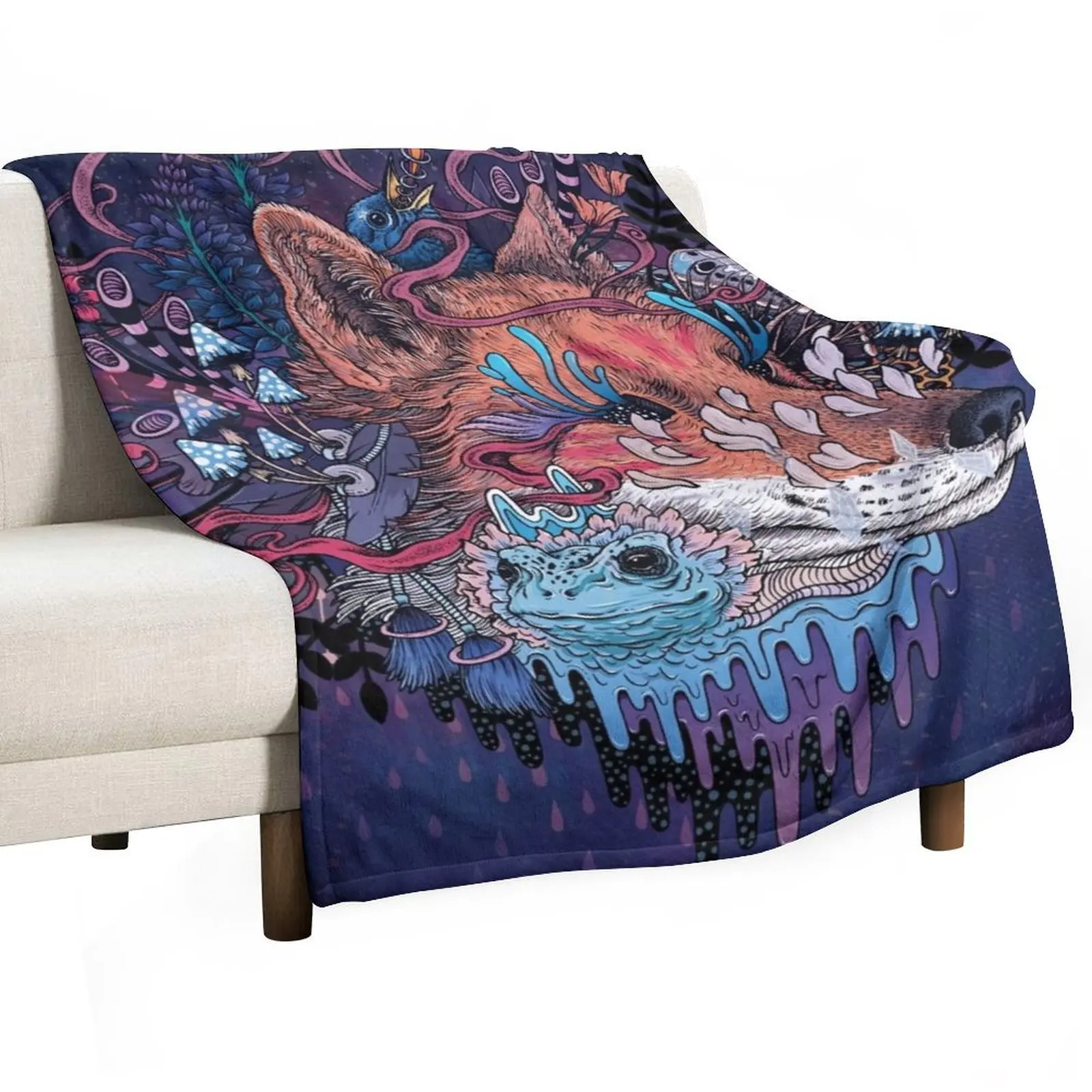 

Envoy (Kitsune) Throw Blanket for winter Picnic Beautifuls Decorative Beds Blankets