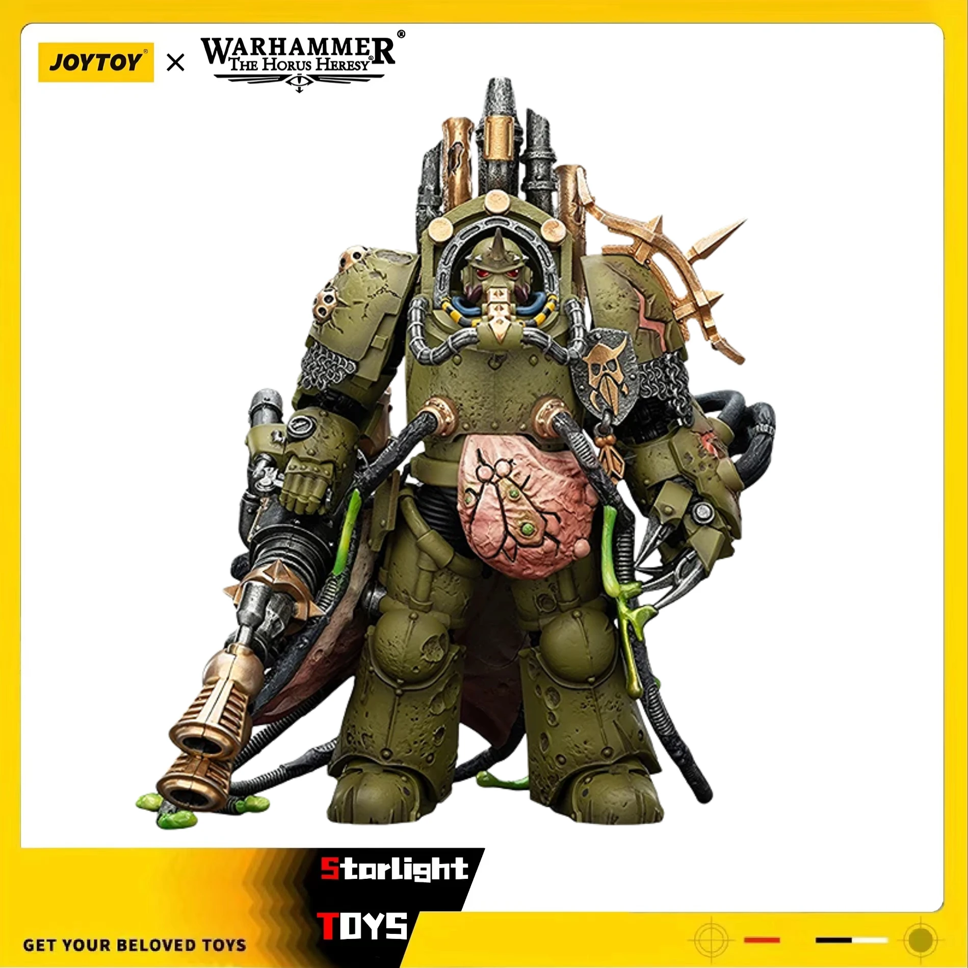 

【Pre Sale】JOYTOY Warhammer 40K Death Guard Lord of Virulence with Power Fist and Twin Plague Spewer 1/18 Action Figure