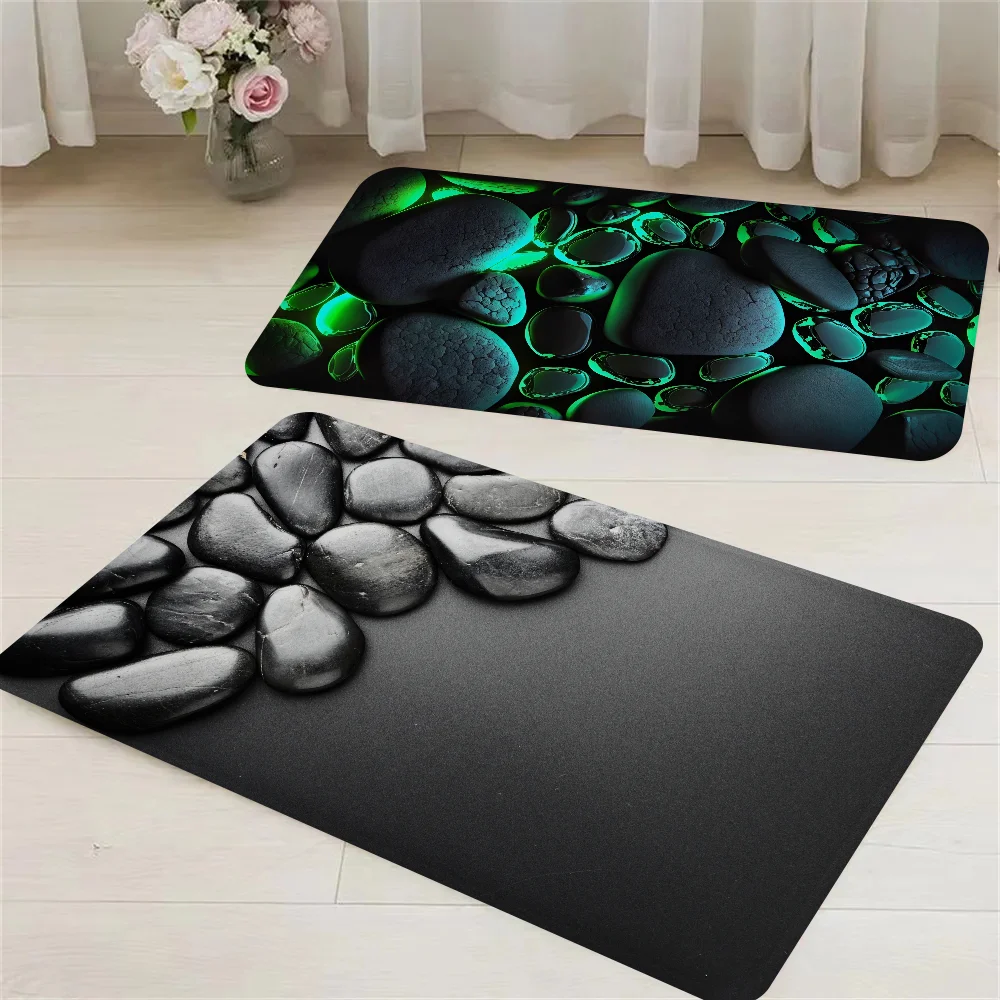 

3D Stone Floor Mat Entrance Door Mat Rectangle Anti-slip Home Soft Badmat Front Door Indoor Outdoor Mat Toilet Rug