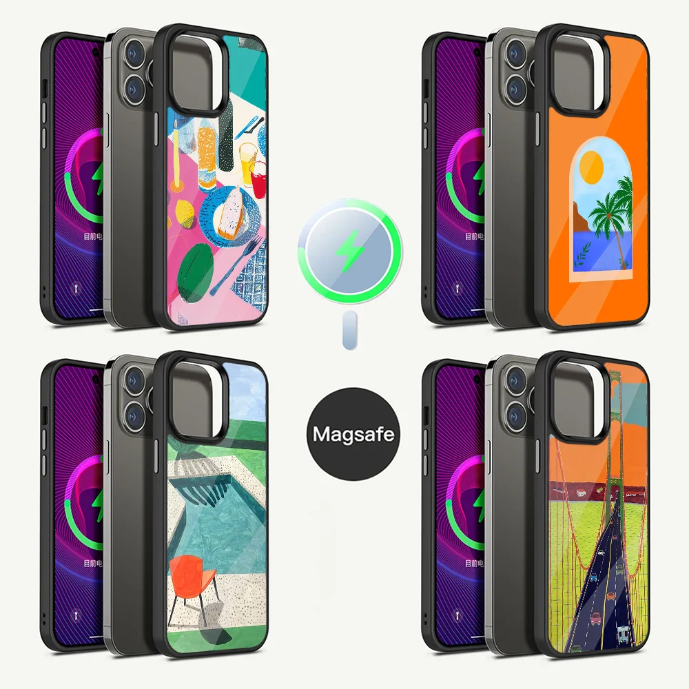 Art David H-Hockney Phone Case For iPhone 16,15,14,13,12,11,Plus,Pro,Max Mini Magsafe Magnetic Wireless Charging