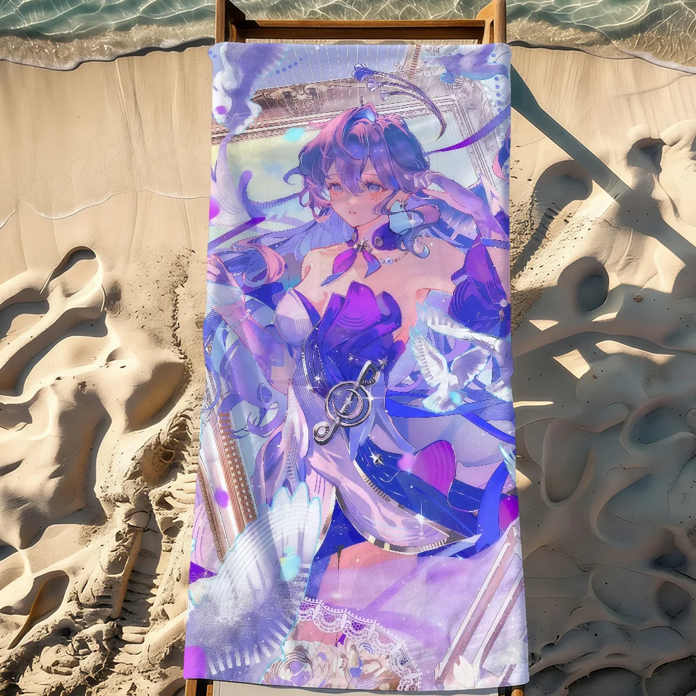Game Honkai Star Rail Robin Towel Sports Quick Dry Travel Camping Gear Sandproof Soft Light Large Beach Towel