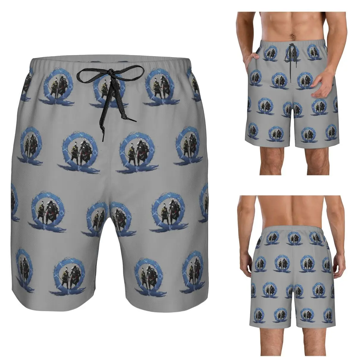 Men God Of War Kratos Game Trunks Beach Board Shorts Casual Quick Dry Swim Summer Men Pants