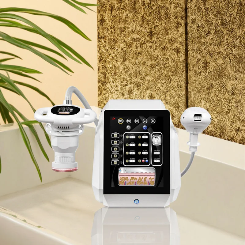 Máquina de rodillo de succión al vacío multifuncional portátil, herramienta de masaje de drenaje linfático para levantamiento de la piel, quema de grasa RF