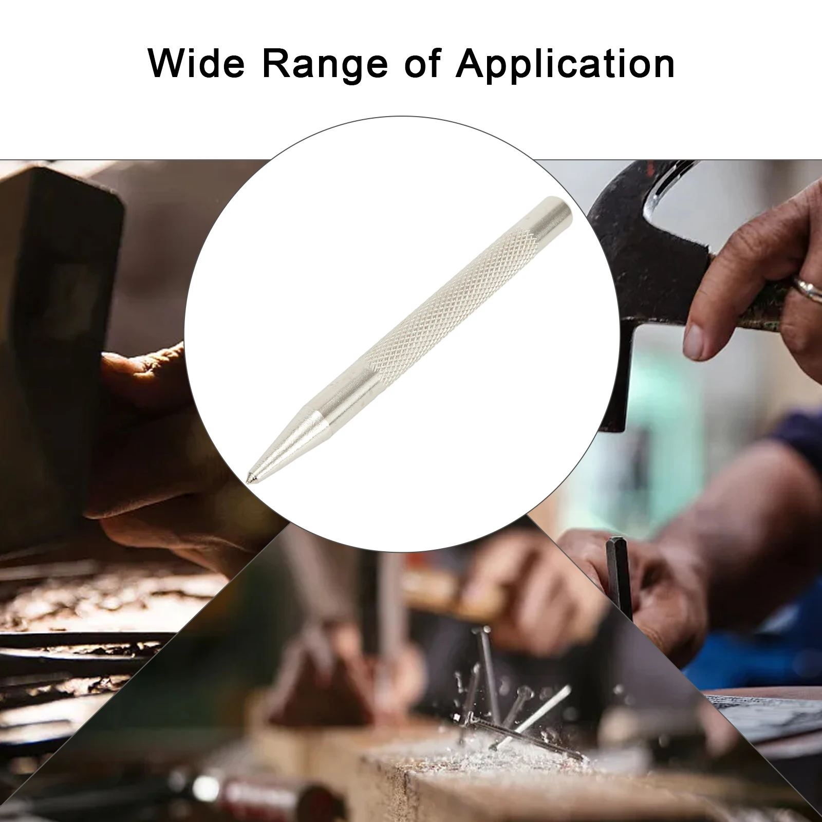 1Pcs Small Knurled Center Punch Metal Hardened Carbon Steel Spot Dot Center Locator Glass Striker Window Breaker Punch Tool