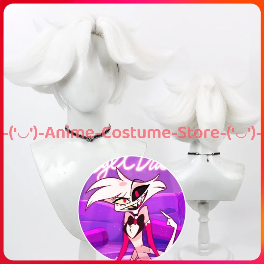 

Hazdin Kotel Angel Dust Cosplay Wig Anime Game Character Halloween Carnival Party Costume Wigs Heat Resistant Synthetic Hair