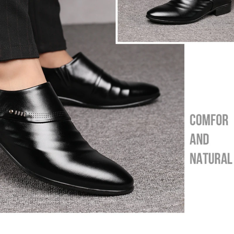 Zapatos Spring Men Leather Shoe Carved Business Formal Dress British Style Large Size Men Shoe Hollowed Out Perforated Men Shoes