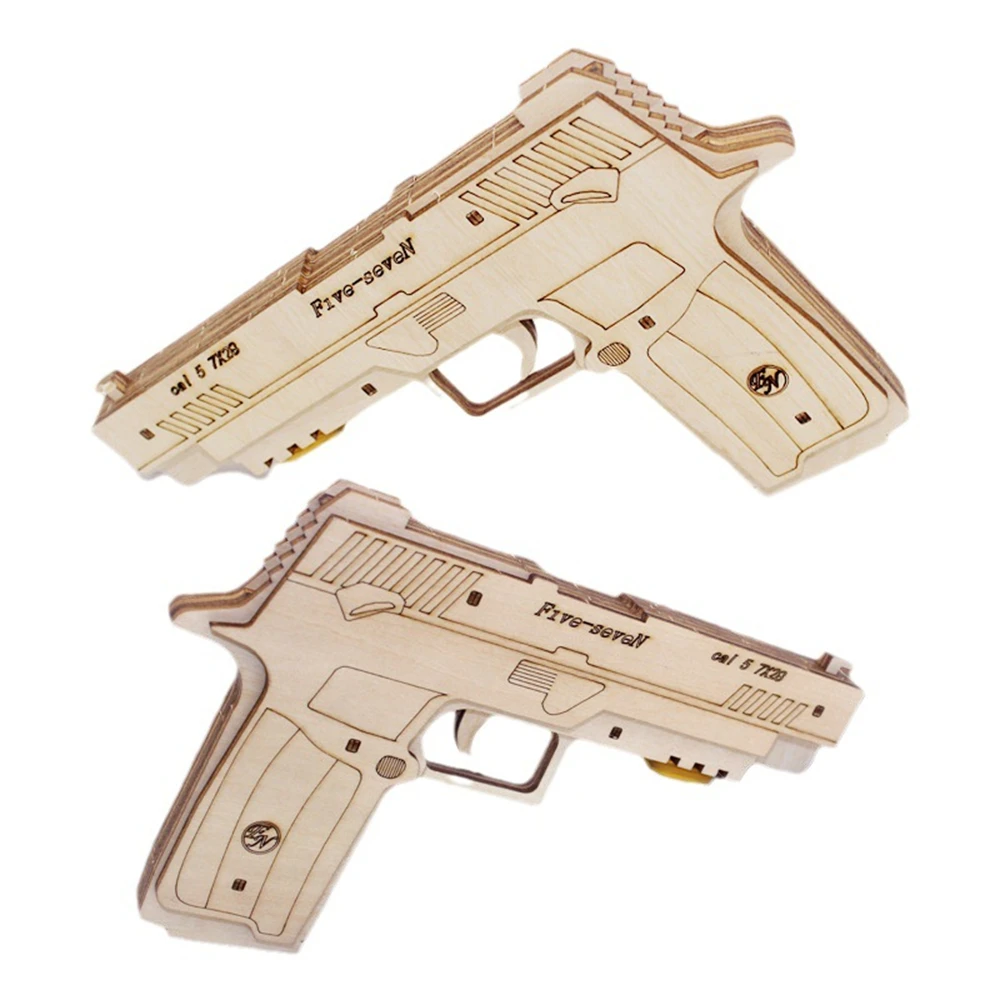 Wooden rubber band Gun 3D Sand Eagle Puzzles Toys Mechanical Models Set Assembly Constructor Building Blocks For DIY Pistol