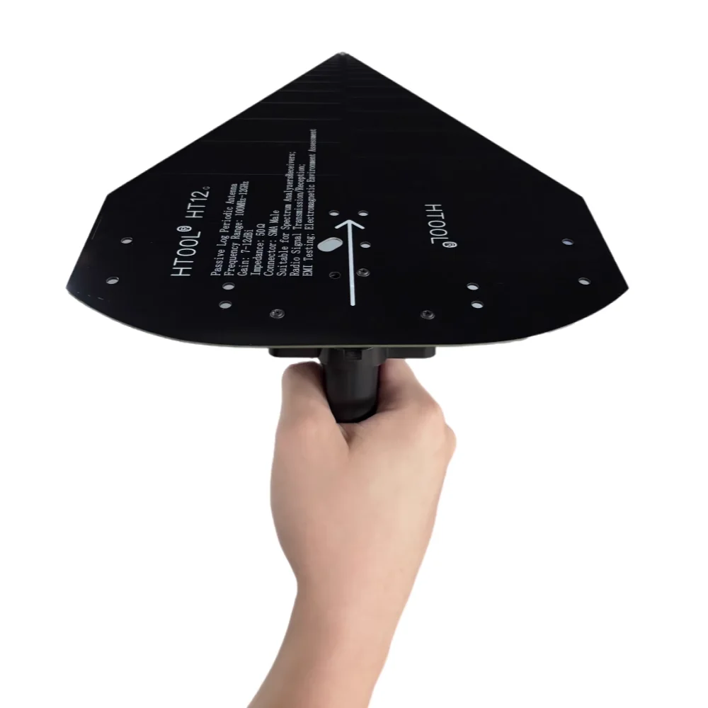 HTOOL Logarithmic Periodic Antenna HT12 100M-12GHz Lateral Antenna Gain 7-12dB Spectrum Oscilloscope