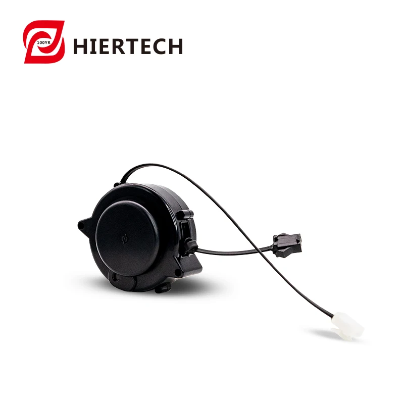 HIERTECH Compact Black Mini 3-Core Length of 0.8m Data Cable Reel - Customizable for Indoor& Outdoor Scenes Electronic Devices