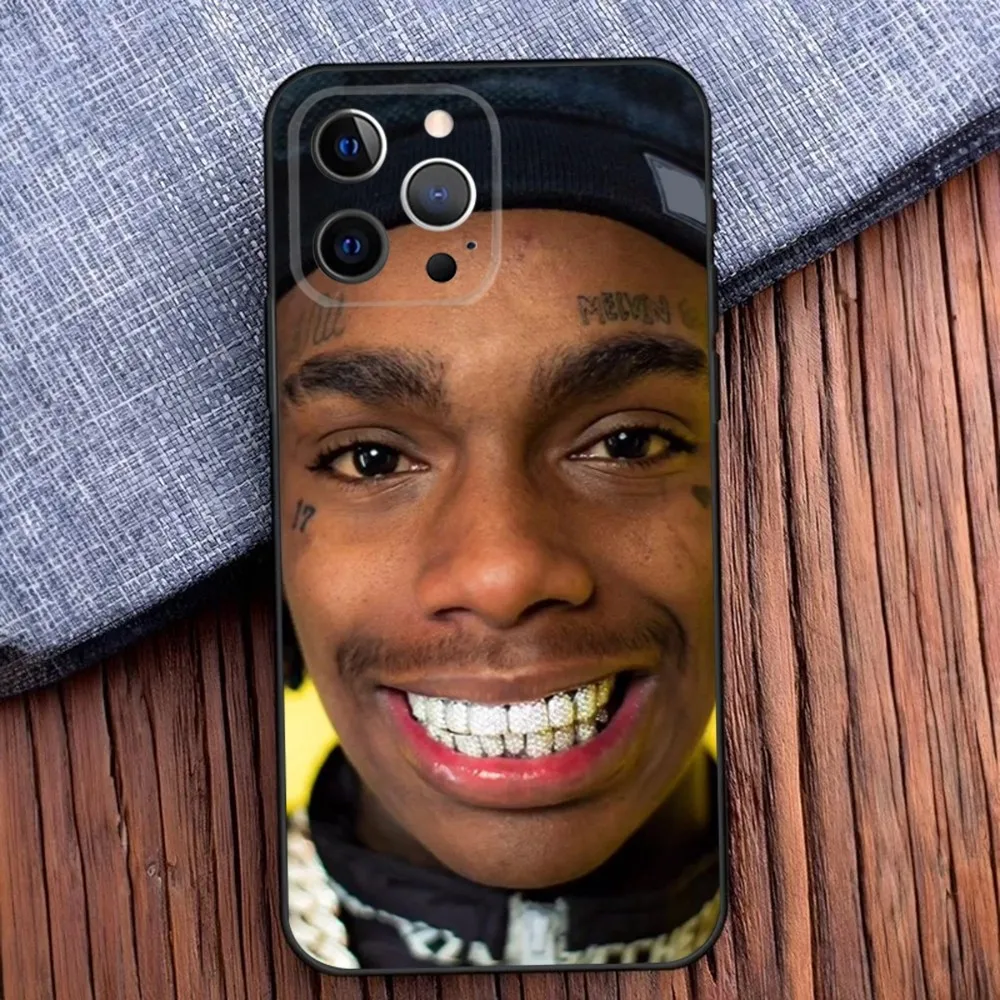 حافظة هاتف YNW Melly Rapper لهاتف iPhone 16,15,14,13,12,11,Pro,X,XS,Max,XR,Plus,غطاء أسود ناعم صغير
