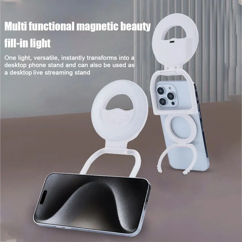 โทรศัพท์มือถือผู้ถือแสง Multi-Functional Magnetic Live Selfie แบบพกพาเติมมือถือ Light Beauty Beauty Light สตรีมมิ่ง T9N3