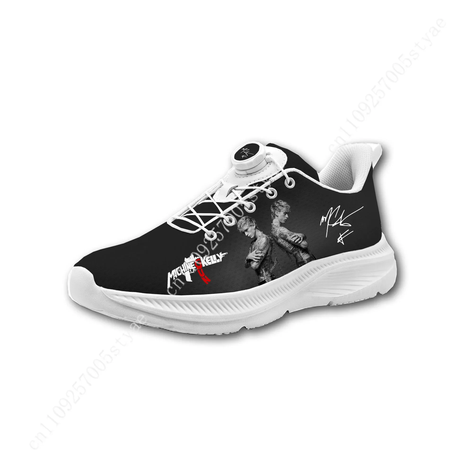 M-Machine Gun K-Kelly MGK Mens Womens Casual Hiking Shoes Laceless Rotating Button Sports Shoes lightweight Custom Sneaker view 3