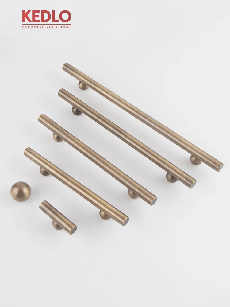 KEDLO Massiver Messing-Kugelgriff, Moderner Luxus-Ziehgriff für Küchenschränke, Antiker Messinggriff, Schubladengriff in Gold – Detail 9