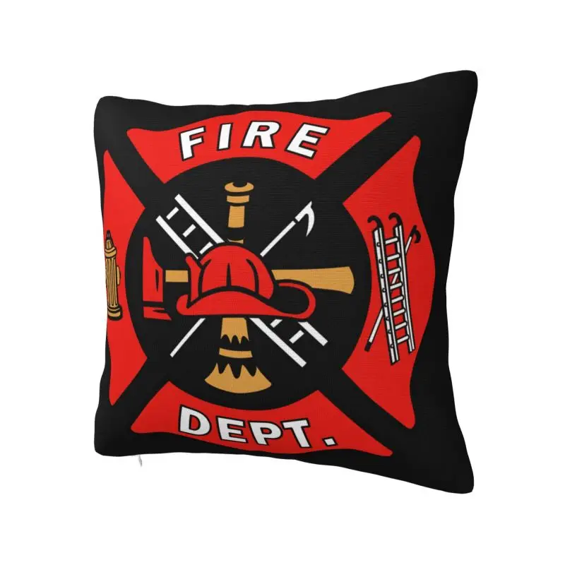 Firefighter Department Logo Cushion Cover 45x45cm Fireman Fire Rescue Soft Cute Pillow Cases Decor Home