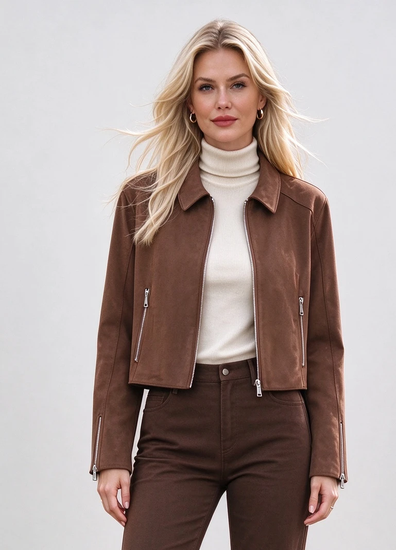 INS popular women's fashion bronze jacket