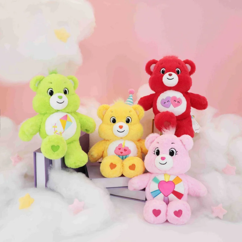 Ours de soins authentiques, jouets en peluche, poupée arc-en-ciel, oreiller, canapé, voiture, ornements, décoration de maison, doux et apaisant, cadeaux d'anniversaire pour dormir