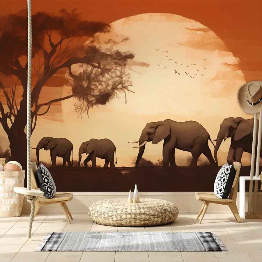 

Self Adhesive Optional Wallpapers for Living Room Nursery Kids Sofa Cartoon Jungle Safari Animal Contact Wall Papers Home Decor