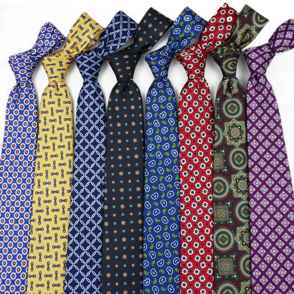 Classic Men's Imitation Silk High Quality Ties Soft Novel Navy Blue Wine Red Paisley Neckties Business Wedding Accessories Gifts