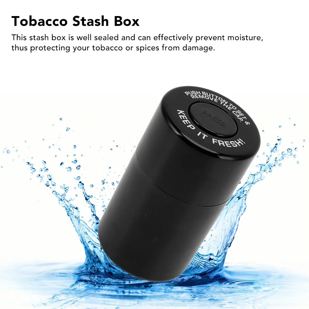 Round Airtight Stash Jar Compact Plastic Smell Proof Container Leak Proof Moisture Resistant Sealed Tank Container Tea Storage