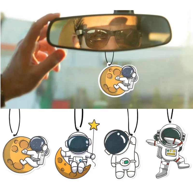 Aromatizador de Carro Pendurável: Charmoso Astronauta Engraçado para Aromaterapia e Desodorização Interna - Acessório Pendente