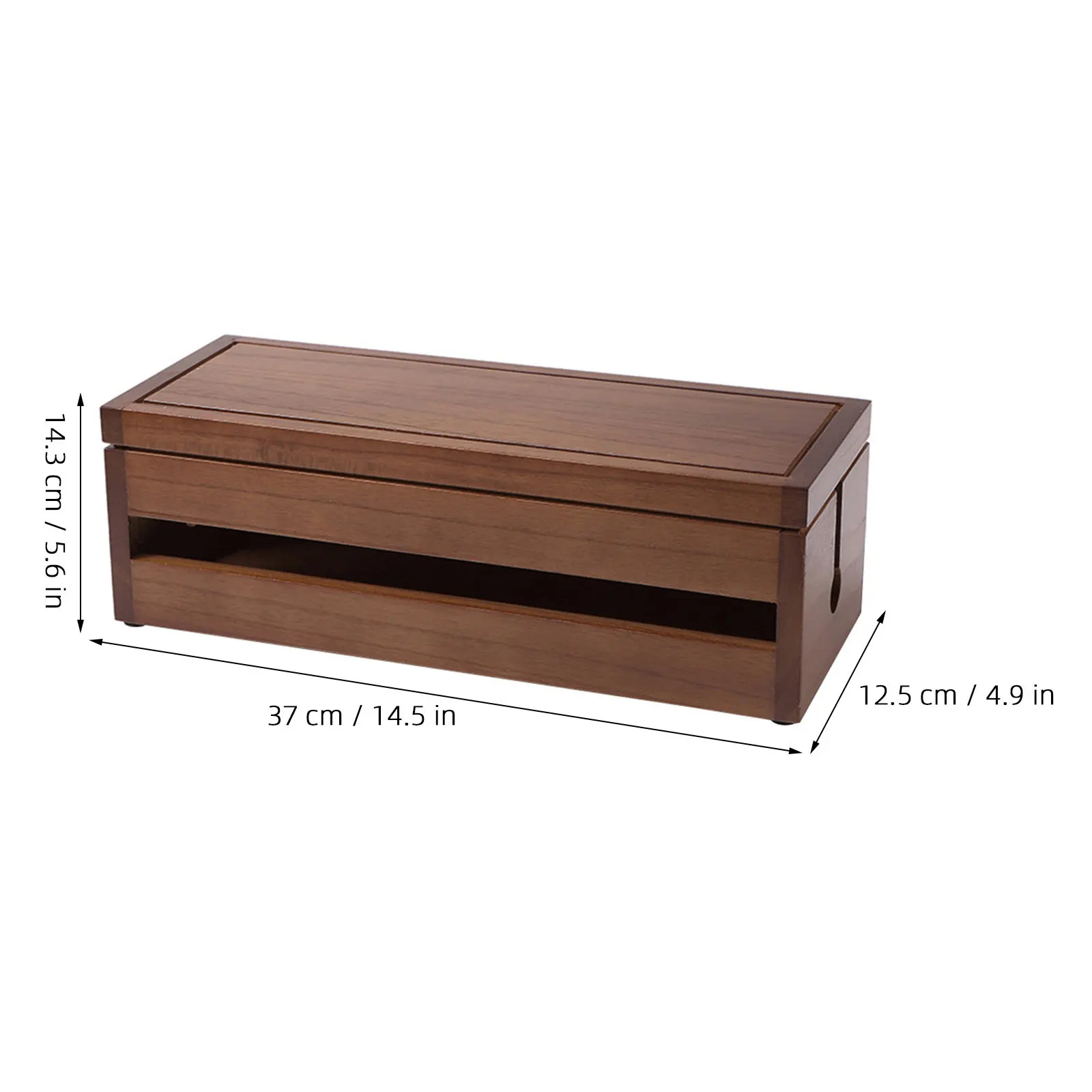1Pcs Wood Wire Storage Box Organizer Power Plug Arrangement Socket Case Multi-Sided Heat Dissipation Charging Cable Box