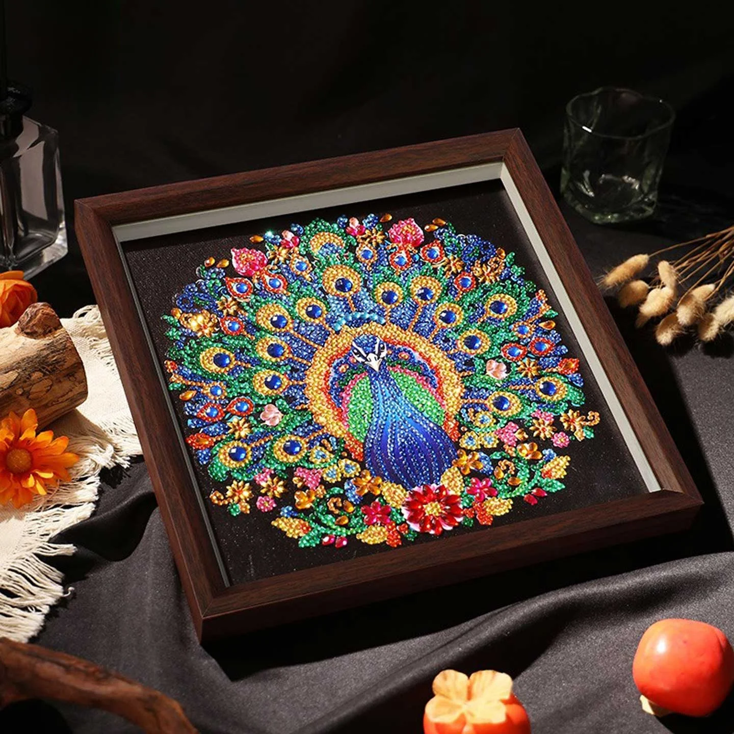 

5D Handmade Diamond Painting Crystal Pointed Drill Living Room Decorative Frame Included New 2026 Model Cross Stitch Tools
