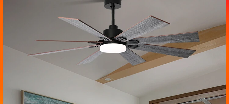 62-inch fan light, large size in living room, ceiling fan light in dining room, fan light in hall of villa