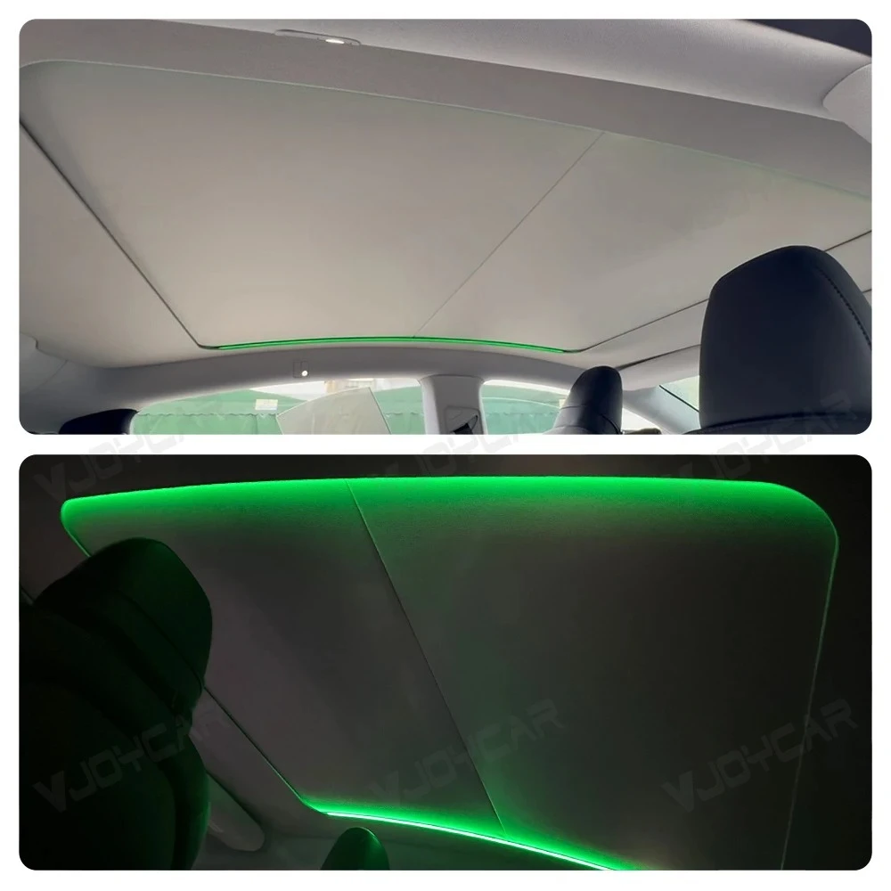 Tesla Model Y Parasole 2025 - Copertura per tettuccio apribile elettrico con controllo vocale, protezione UV e calore per modello Juniper